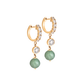 Matcha Jade and Diamond Huggies