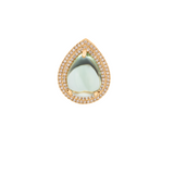 Green gemstone and diamond huge cocktail ring by Gemima in yellow gold