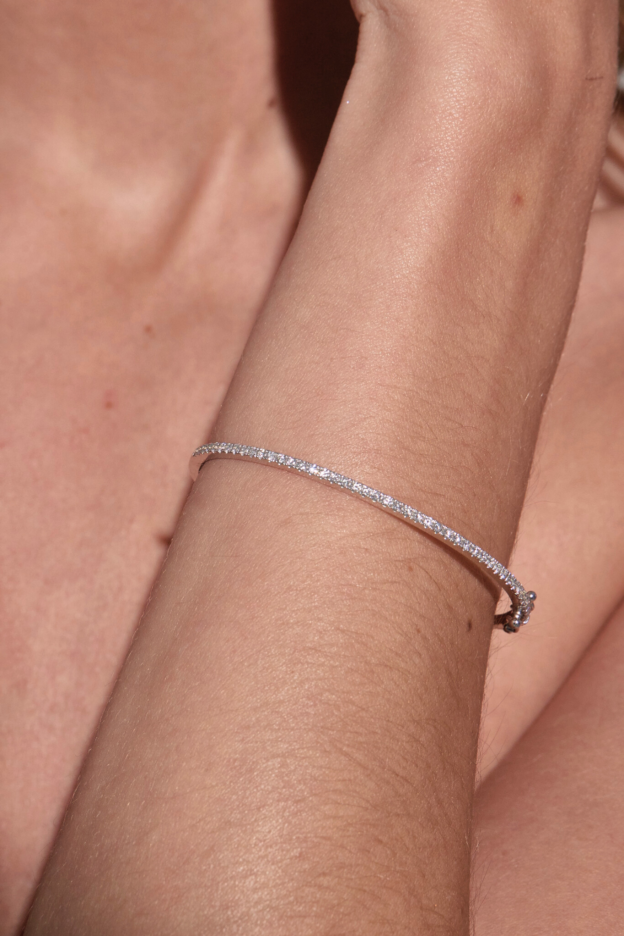 White Gold Diamond Bangle 